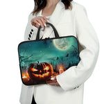 Scary Halloween Pumpkin Print Laptop Sleeve With Handle