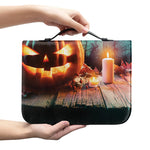 Scary Halloween Pumpkin Print Leather Bible Cover