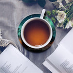 Scary Halloween Pumpkin Print Leather Coaster Set