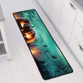 Scary Halloween Pumpkin Print Long Kitchen Mat