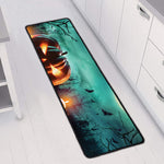 Scary Halloween Pumpkin Print Long Kitchen Mat