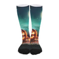 Scary Halloween Pumpkin Print Long Socks