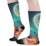 Scary Halloween Pumpkin Print Long Socks