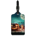 Scary Halloween Pumpkin Print Luggage Tag