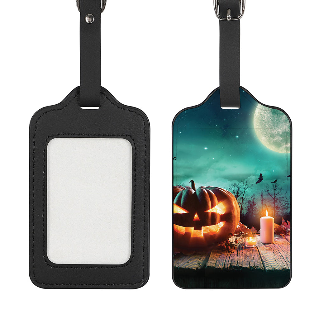 Scary Halloween Pumpkin Print Luggage Tag