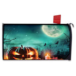Scary Halloween Pumpkin Print Mailbox Cover