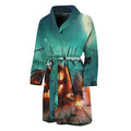 Scary Halloween Pumpkin Print Men's Bathrobe