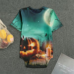 Scary Halloween Pumpkin Print Men's Bodysuit