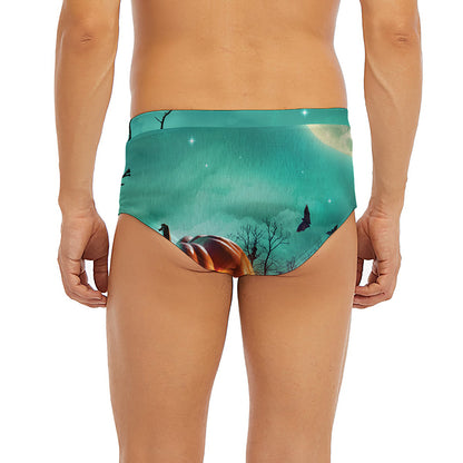 Scary Halloween Pumpkin Print Men's Briefs