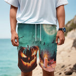 Scary Halloween Pumpkin Print Men's Cargo Shorts