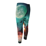 Scary Halloween Pumpkin Print Men's Compression Pants