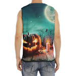 Scary Halloween Pumpkin Print Men's Fitness Tank Top