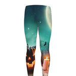 Scary Halloween Pumpkin Print Men's leggings