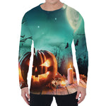 Scary Halloween Pumpkin Print Men's Long Sleeve T-Shirt