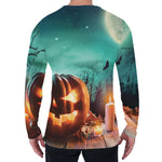 Scary Halloween Pumpkin Print Men's Long Sleeve T-Shirt