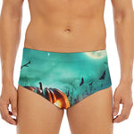 Scary Halloween Pumpkin Print Men's Triangle Swim Briefs