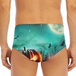 Scary Halloween Pumpkin Print Men's Triangle Swim Briefs