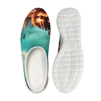 Scary Halloween Pumpkin Print Mesh Casual Shoes