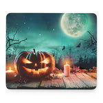 Scary Halloween Pumpkin Print Mouse Pad