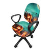 Scary Halloween Pumpkin Print Office Chair Cover