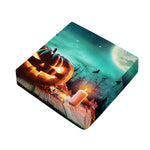 Scary Halloween Pumpkin Print Outdoor Seat Cushion Cover