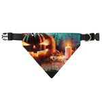 Scary Halloween Pumpkin Print Over The Collar Dog Bandana