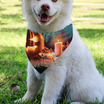 Scary Halloween Pumpkin Print Over The Collar Dog Bandana