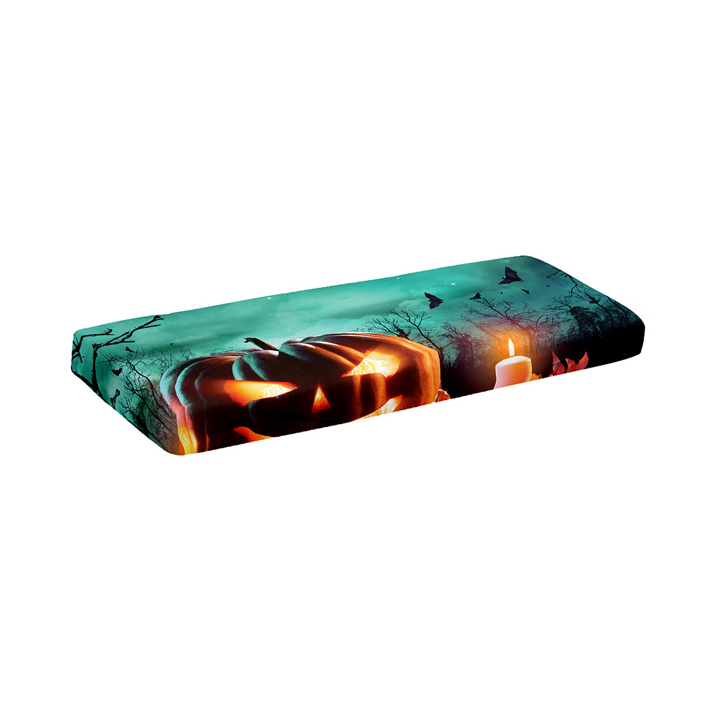 Scary Halloween Pumpkin Print Piano Keyboard Cover