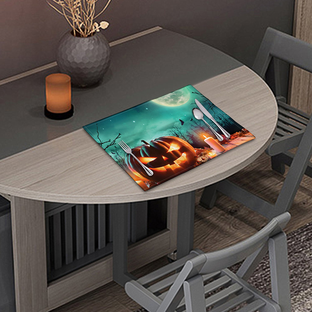 Scary Halloween Pumpkin Print Placemat
