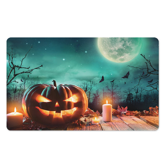 Scary Halloween Pumpkin Print Polyester Doormat