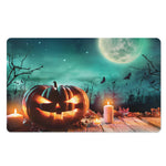 Scary Halloween Pumpkin Print Polyester Doormat
