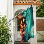 Scary Halloween Pumpkin Print Polyester Flag