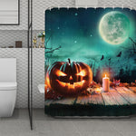 Scary Halloween Pumpkin Print Polyester Shower Curtain