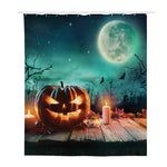 Scary Halloween Pumpkin Print Polyester Shower Curtain