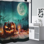 Scary Halloween Pumpkin Print Premium Shower Curtain