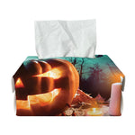 Scary Halloween Pumpkin Print Rectangle Tissue Box Cover