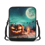 Scary Halloween Pumpkin Print Rectangular Crossbody Bag