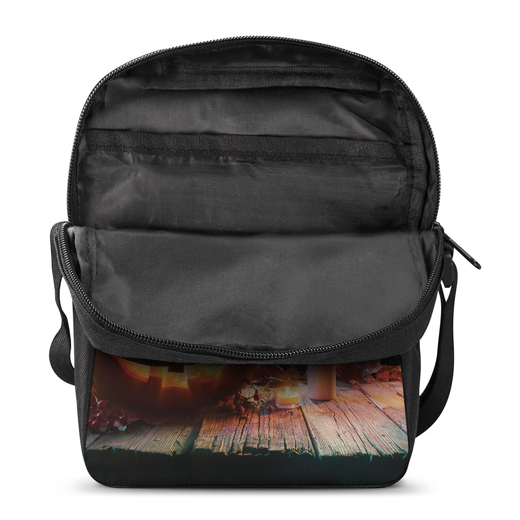 Scary Halloween Pumpkin Print Rectangular Crossbody Bag