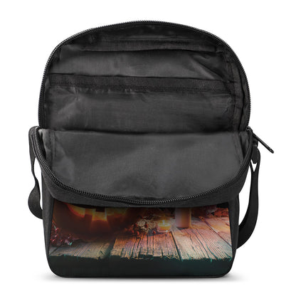 Scary Halloween Pumpkin Print Rectangular Crossbody Bag