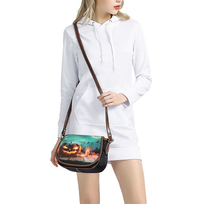 Scary Halloween Pumpkin Print Saddle Bag