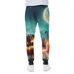 Scary Halloween Pumpkin Print Scuba Joggers