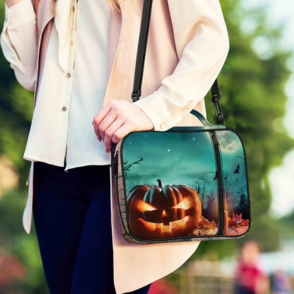 Scary Halloween Pumpkin Print Shoulder Strap Bible Bag