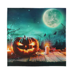 Scary Halloween Pumpkin Print Silk Bandana