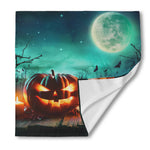 Scary Halloween Pumpkin Print Silk Bandana