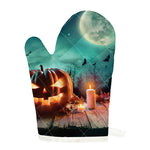 Scary Halloween Pumpkin Print Single Oven Mitt