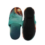 Scary Halloween Pumpkin Print Slippers