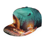 Scary Halloween Pumpkin Print Snapback Cap