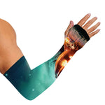 Scary Halloween Pumpkin Print Sun Protection Arm Sleeves