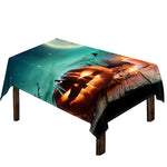 Scary Halloween Pumpkin Print Tablecloth
