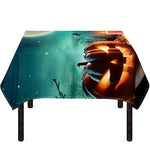Scary Halloween Pumpkin Print Tablecloth